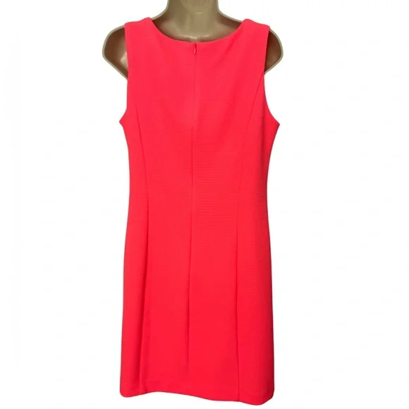 Vince Camuto Neon Pink Dress with Gold Detailing - Picture 7 of 8